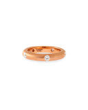 18K Rose Gold Ring with Diamonds, Size 6.5