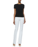 Angel Mid-Rise Boot-Cut Jeans, White