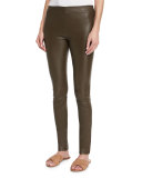 Moto Leather Leggings, Peat