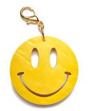 Happy Face Bag Charm, Yellow/Gold