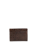 Crocodile Card Case, Brown