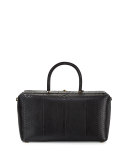 India Large Python Satchel Bag, Black