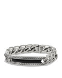 Maritime Men's Curb-Link ID Bracelet, Black Onyx