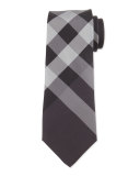 Beat-Check Silk Tie, Charcoal
