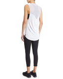 Molten Mesh-Insert Sleeveless Sport Tee, White