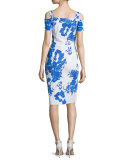 Custom Collection: Julia Cold-Shoulder Ruched Cocktail Sheath Dress 