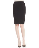 Crepe Pencil Skirt, Black