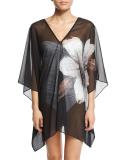 Gilded Garden Floral-Print Caftan Coverup