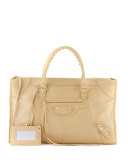 Classic Gold Work Tote Bag, Beige