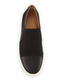 Lago Neoprene & Leather Cap-Toe Skate Sneaker, Black