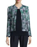 Marcy Zip-Front Printed Jacket