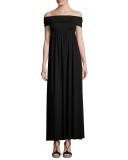 Midsummer Off-the-Shoulder Jersey Maxi Dress, Black