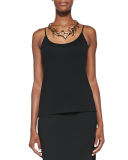 Scoop-Neck Jersey Cami, White, Plus Size