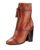 Huxley Tassel 95mm Bootie, Runway Almond
