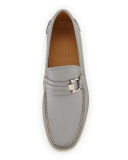 Lorien Leather Loafer on Rubber Sole, Gray