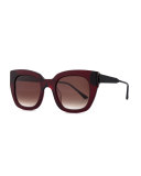 Swingy Gradient Square Sunglasses, Burgundy