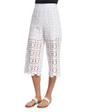 Dana Crocheted-Lace Cropped Pants