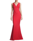 Sleeveless Stretch Jersey Mermaid Gown, Passion