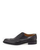Wing-Tip Leather Oxford Shoe, Black