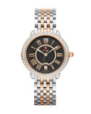 16mm Serein Two-Tone Watch Head with Diamonds, Rose Gold/Black