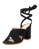 Camoscio Crisscross 85mm Mule, Black