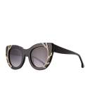 Delancey Cat-Eye Swarovski® Sunglasses, Black