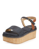Yourway Denim Platform Sandal