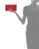 Saffiano Flap Travel Wallet, Red (Fuoco)