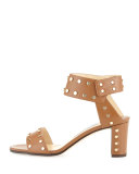 Veto Studded Leather 65mm Sandal, Canyon/Gold
