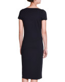 Cap-Sleeve Belted Sheath Dress, Blazer