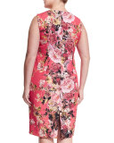 Dolcetto Floral-Print Sheath Dress W/ Sleeves, Plus Size 