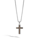 Men's Lava Smoky Quartz Cross Pendant Necklace