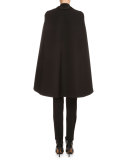 One-Button Tuxedo Cape, Black