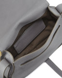 Marcie Medium Leather Crossbody Bag, Gray