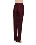 Flat-Front Slim-Leg Pants, Pink/Green