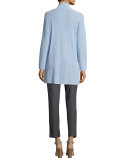Sleek Ribbed Long Cardigan, Morning Glory 