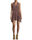 Sleeveless Printed Tie-Waist Dress