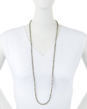 Freshwater Pearl Pyrite Necklace with Diamonds, 38"