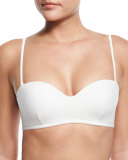 Maya Textured Solid Underwire Bandeau Swim Top