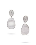 Lunaria Double-Drop Diamond Earrings in 18K White Gold
