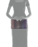 Louboiposh Glitter Spiked Clutch Bag, Ronsard/Multi