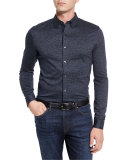 Textured Woven Sport Shirt, Midnight