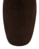Suede Square-Toe 55mm Ankle Boot, Moor (Moro)