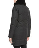 Fur-Trim Cocoon Coat