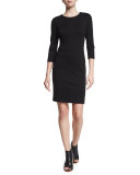 3/4-Sleeve Punto Milano Sheath Dress
