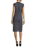 Carolina Sleeveless Knit Sheath Dress, Navy