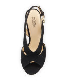 Becky Crisscross Slingback Sandal, Black