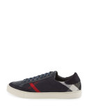 Reynold Check & Leather Sneaker, Navy