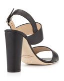 Kahn Double-Band Slingback Sandal, Black