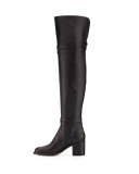Karialta Leather 70mm Red Sole Over-the-Knee Boot, Black